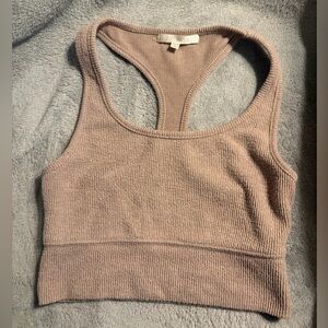 Z Supply Ribbed Knit Bra - Taupe